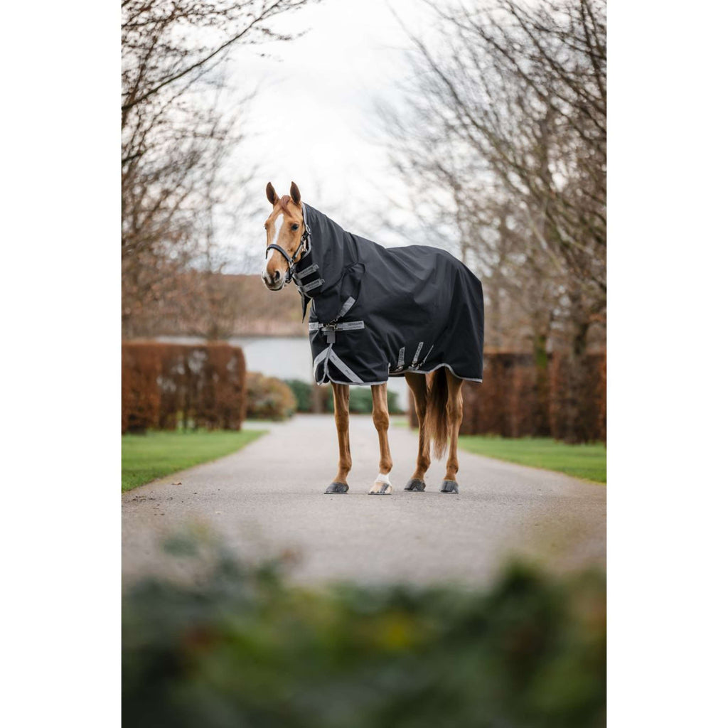Amigo Turnout Rug Integrated 1200D 150g Black/Titanium Grey/Silver