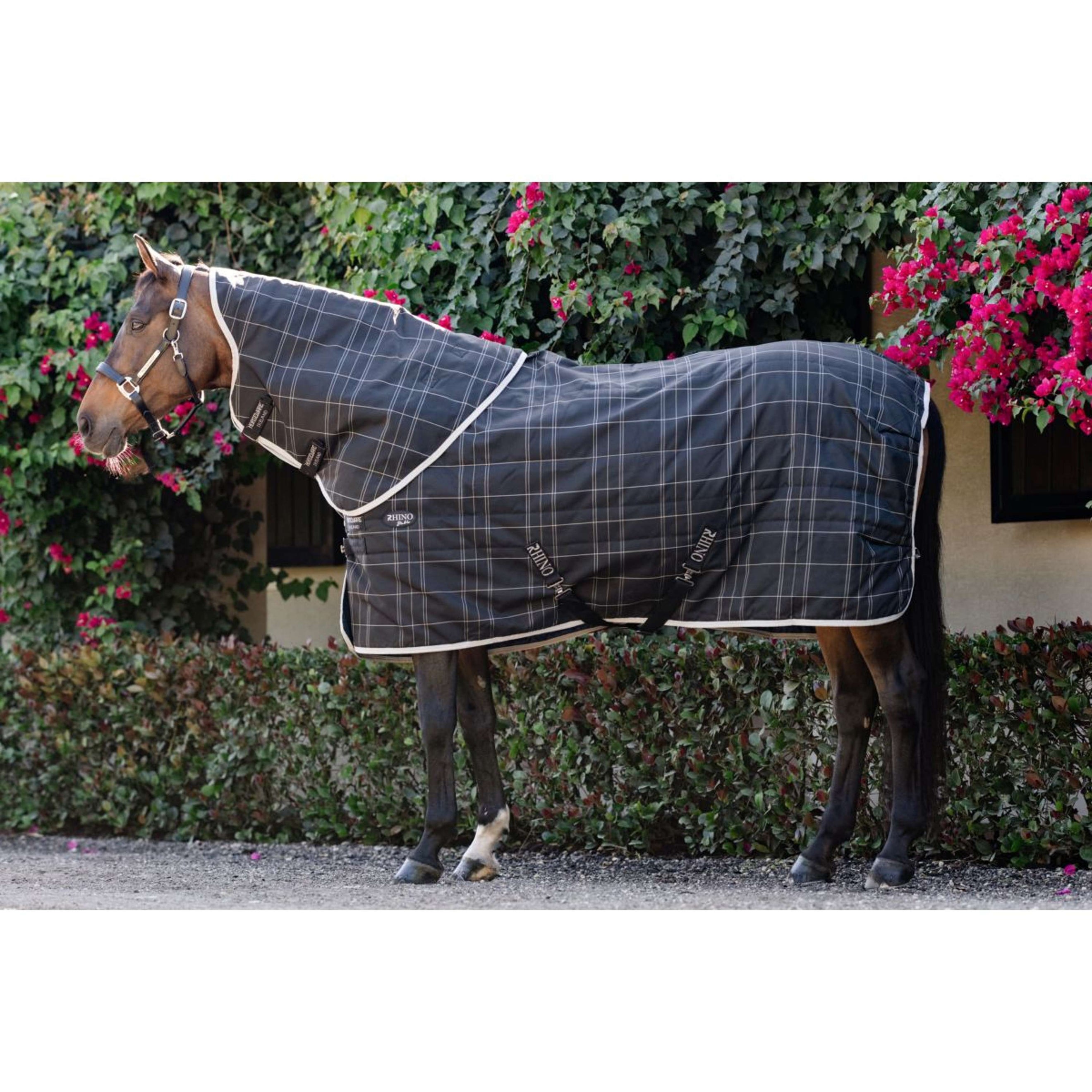 Rhino Couvre-Cou Stable 100g Black/Grey/White Check/Gray