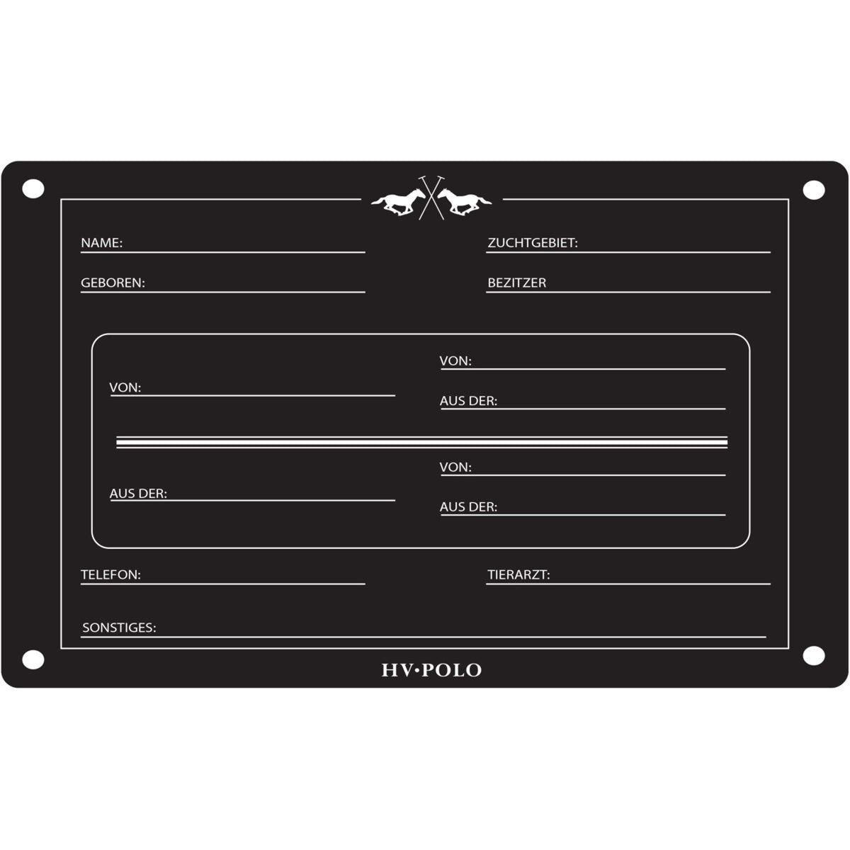 HV Polo Plaque de Box HVPPolo Allemand Noir