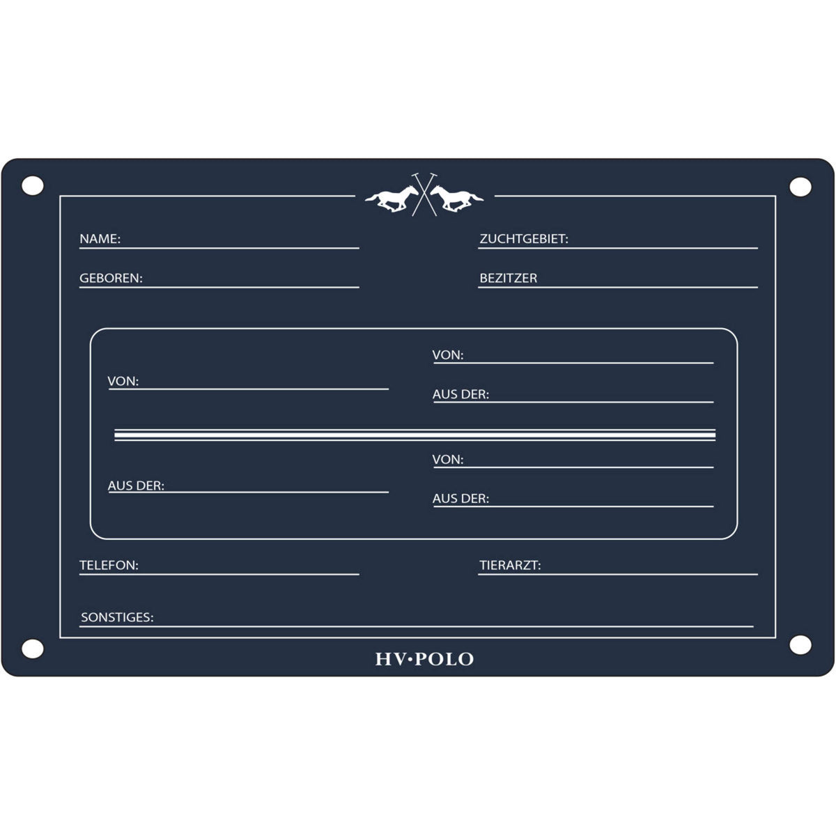 HV Polo Plaque de Box HVPPolo Anglais Marin