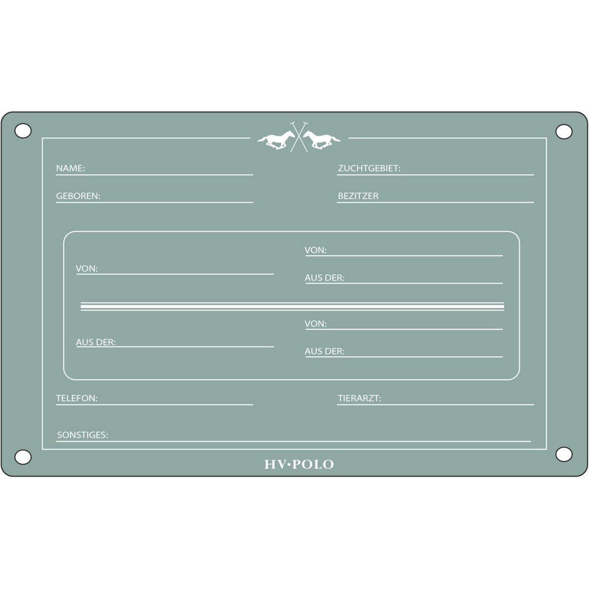 HV Polo Plaque de Box HVPPolo Anglais Aqua Sky