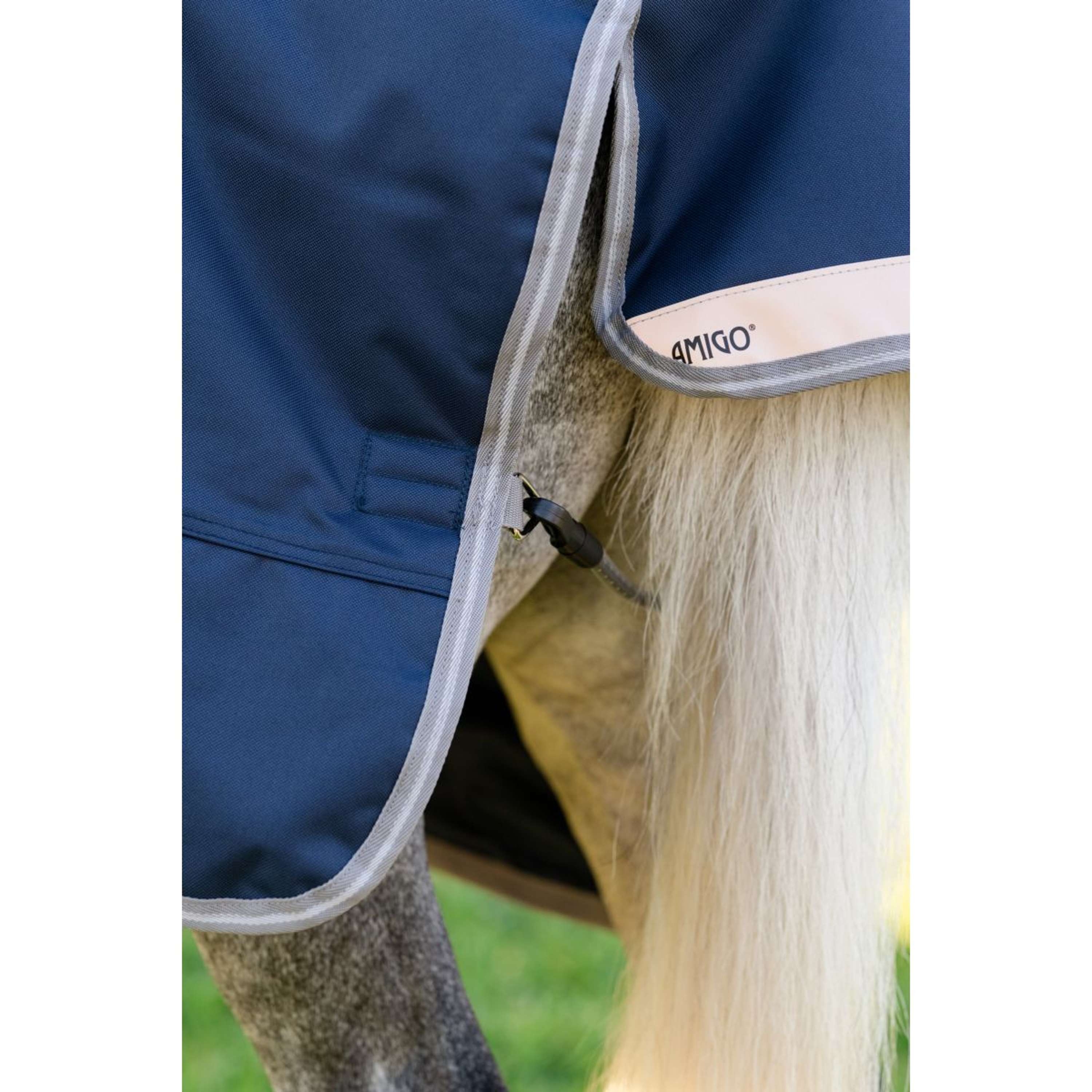Amigo Chemise Turnout 1200D Pony 50g Marine/Gris Titane/Argent