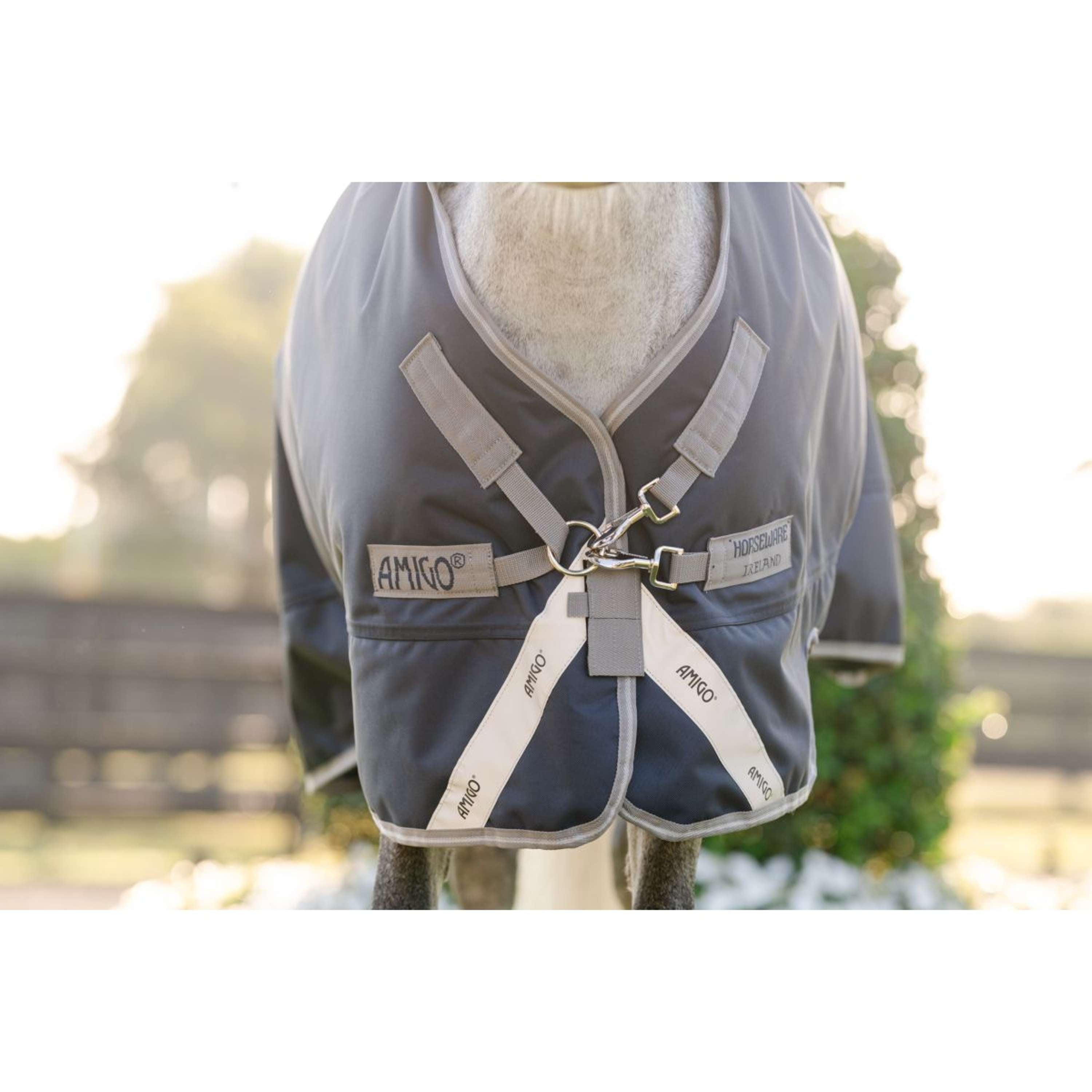 Amigo Chemise Turnout 1200D Pony 50g Marine/Gris Titane/Argent