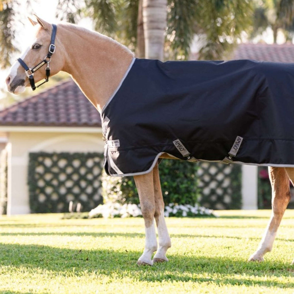 Amigo Chemise Turnout 1200D Pony 50g Noir/Gris Titane/Argent