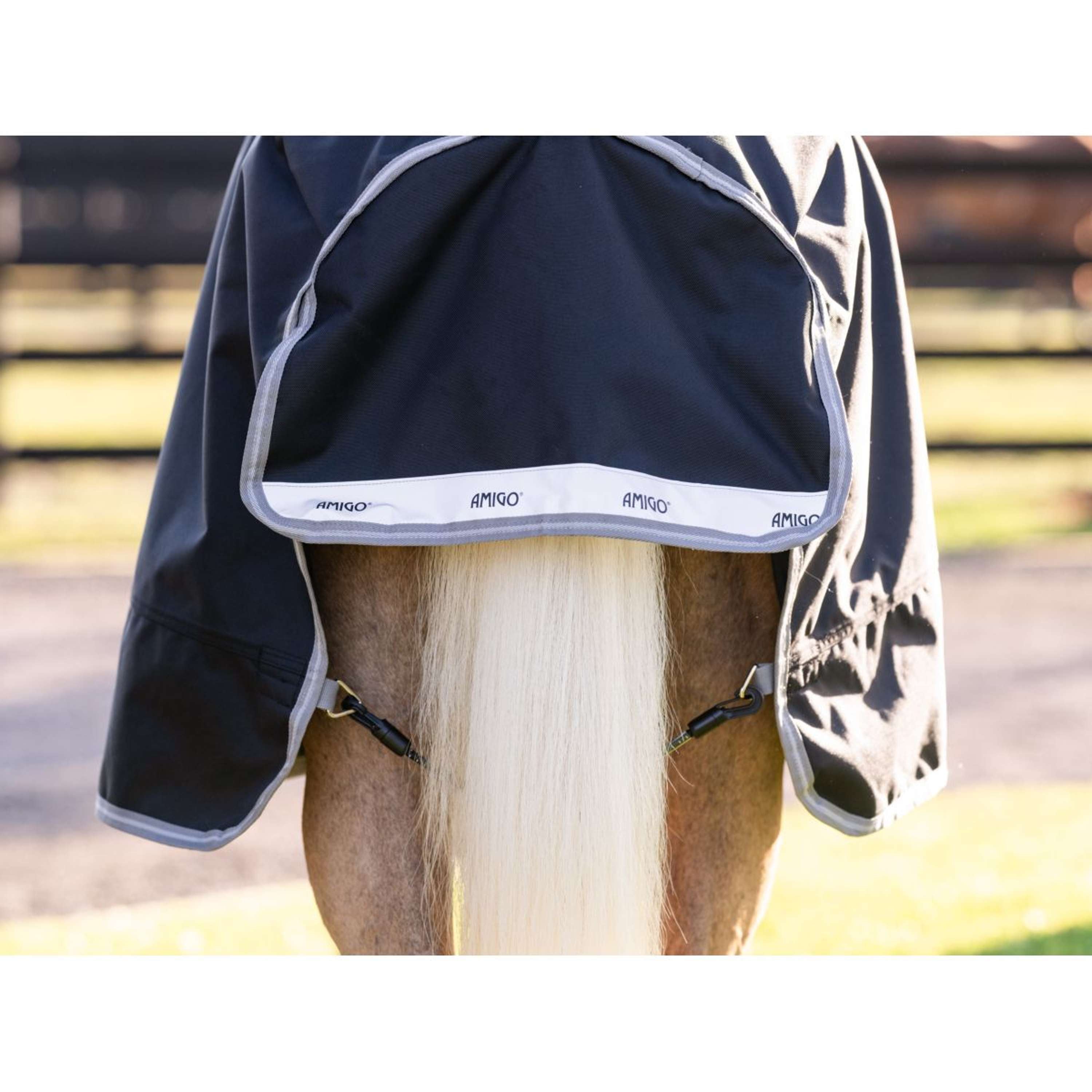 Amigo Chemise Turnout 1200D Pony 0g Noir/Gris Titane/Argent