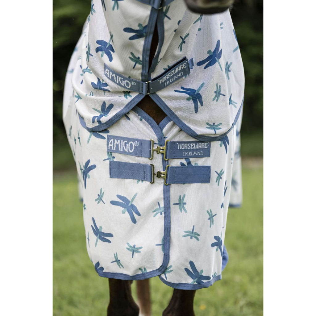 Amigo Couverture Anti-Mouches Plus Dragonfly Print/Silver/Blue/Sage