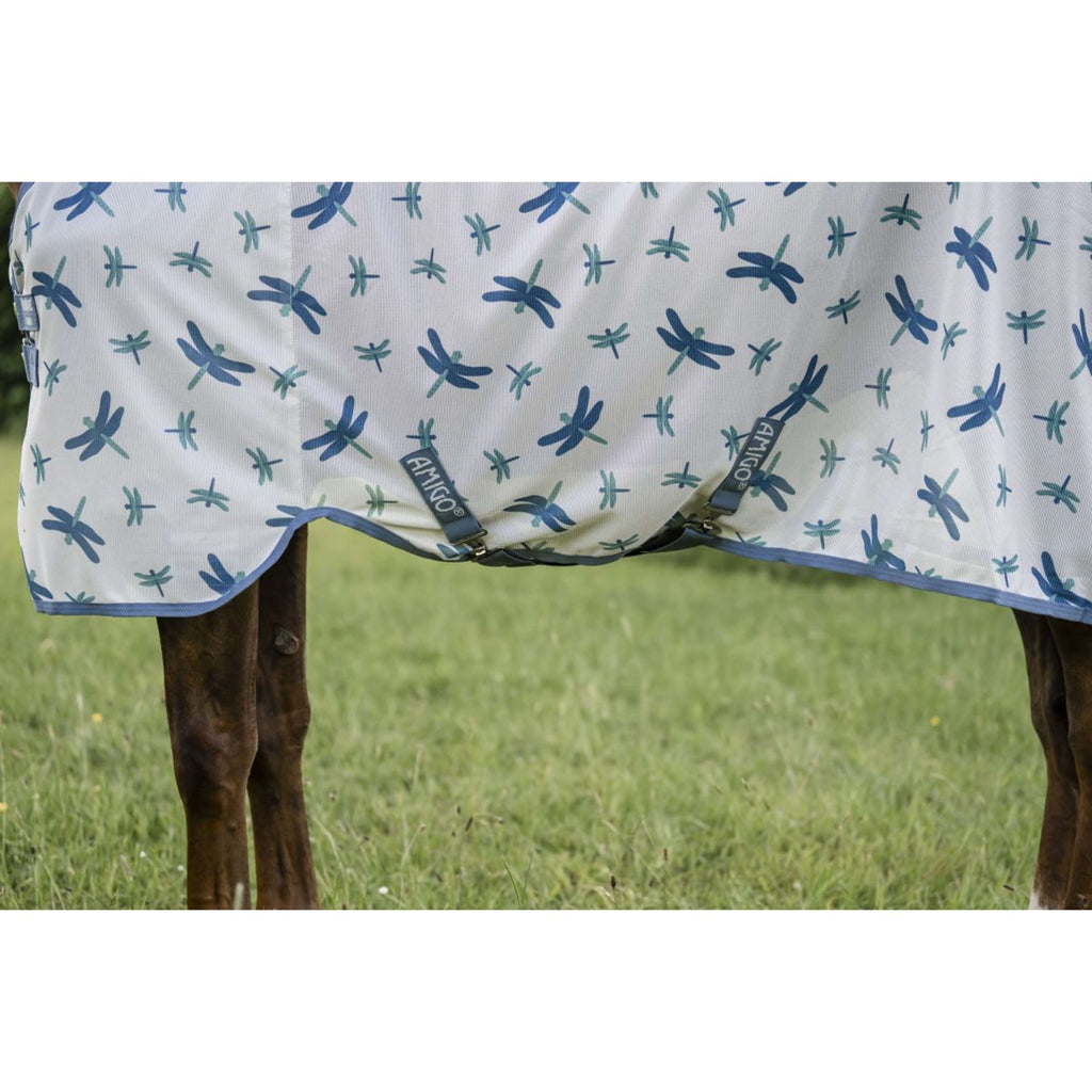Amigo Couverture Anti-Mouches Plus Dragonfly Print/Silver/Blue/Sage