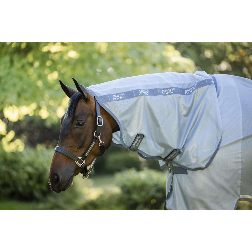 Amigo Couverture Anti-Mouches Integrated Heather Blue/Blue/Silver