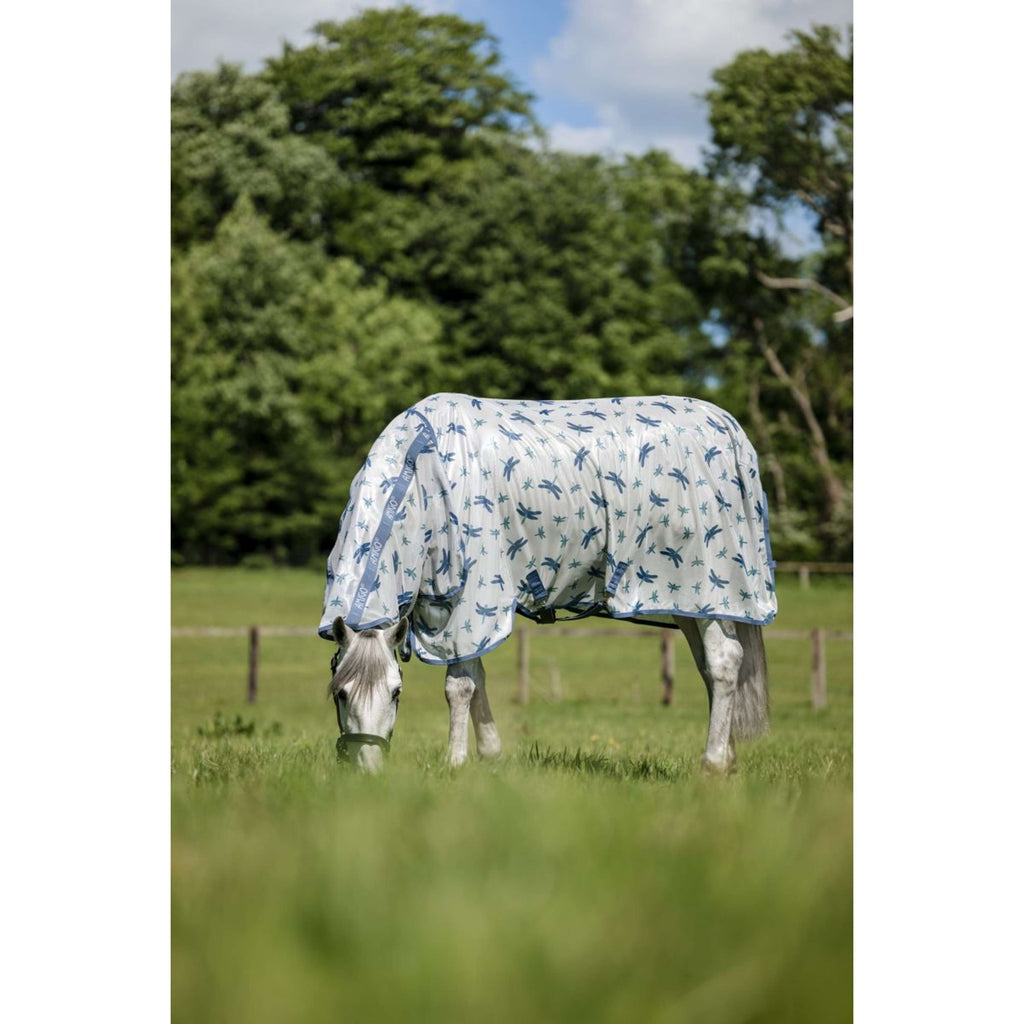 Amigo Couverture Anti-Mouches Integrated Dragonfly Print/Silver/Blue/Sage