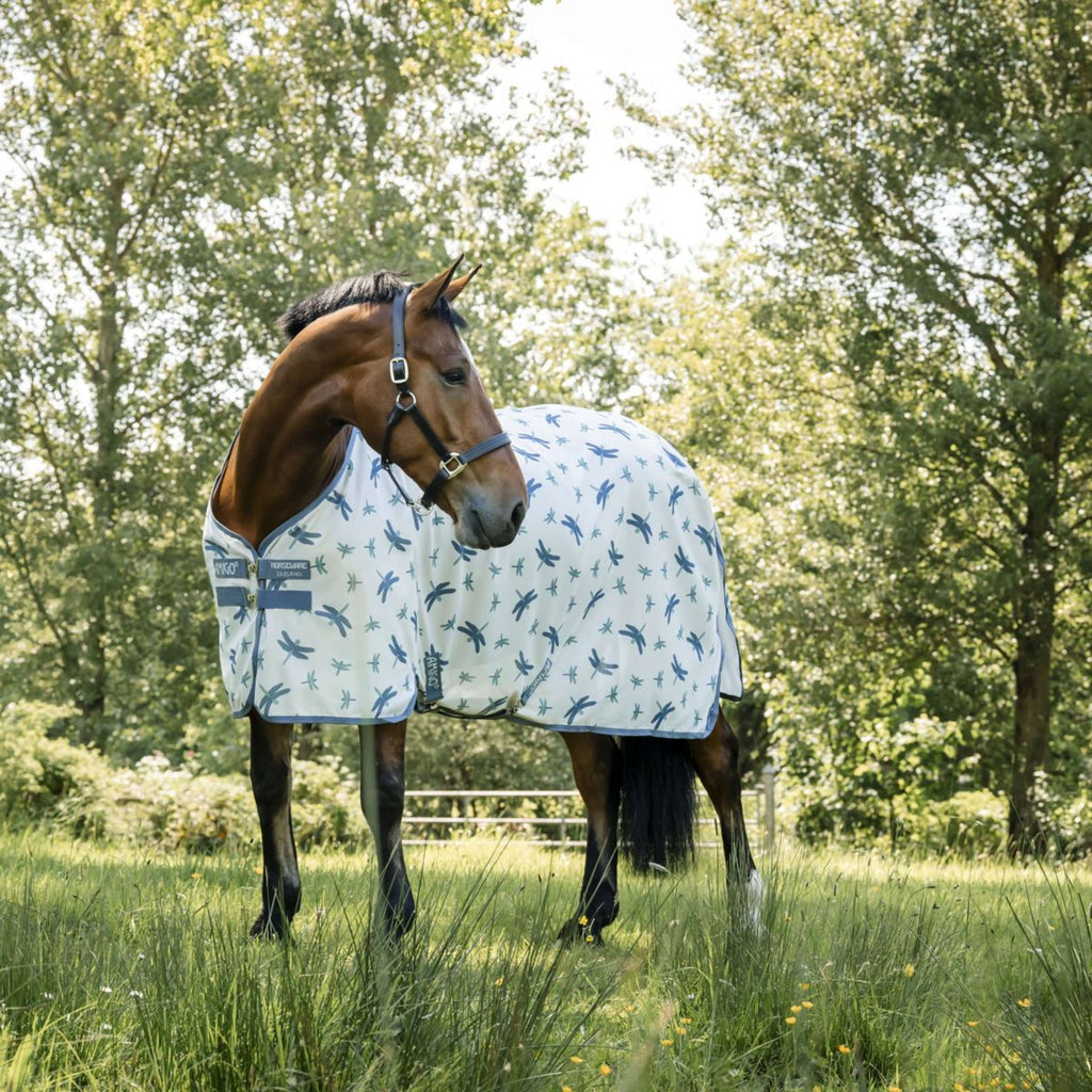 Amigo Couverture Anti-Mouches XL Plus Dragonfly Print/Silver/Blue/Sage