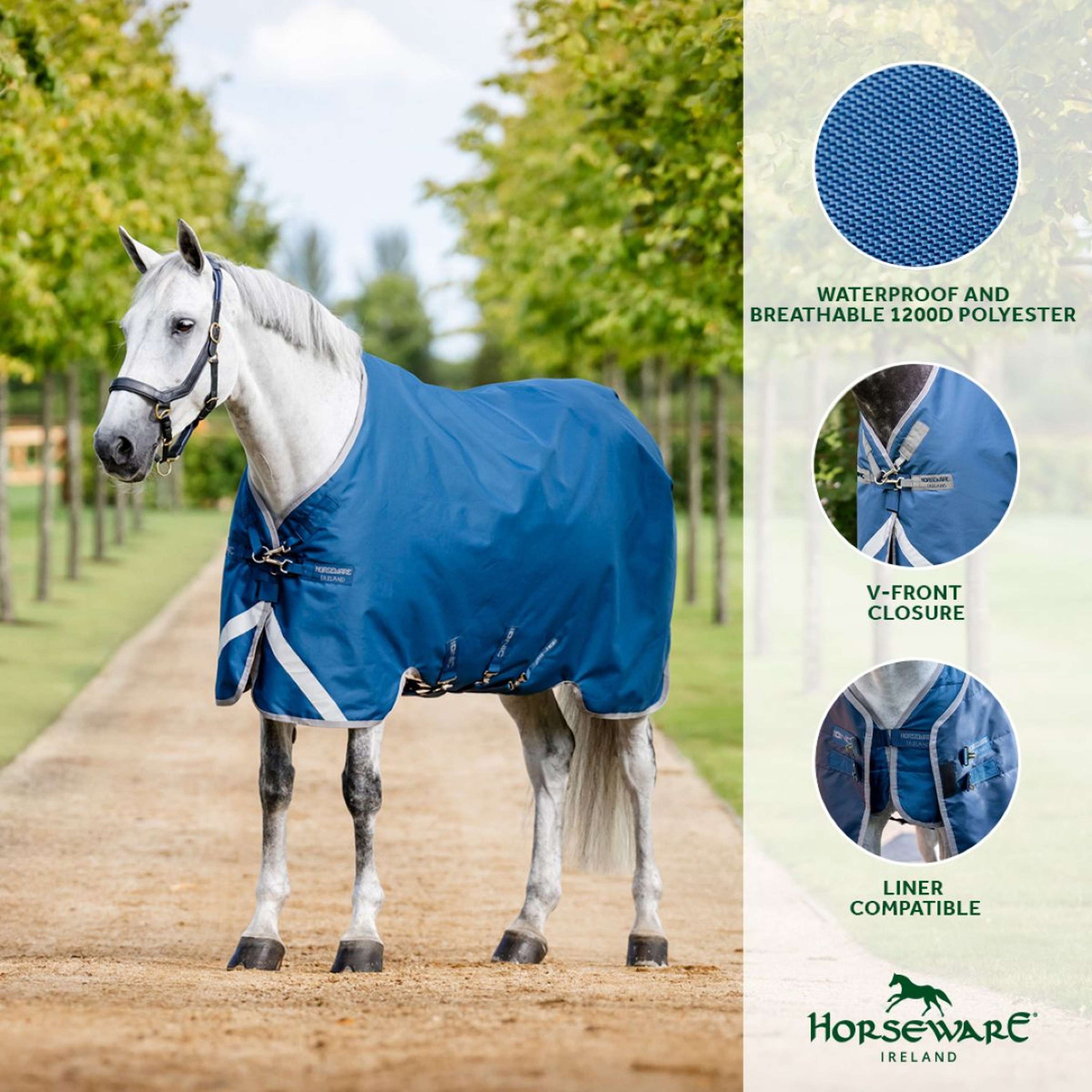Horseware Therapy Turnout Ionic 100g Bleu Impérial/Argent/Marine Horseware Therapy Turnout Ionic 100g Bleu Impérial/Argent/Marine