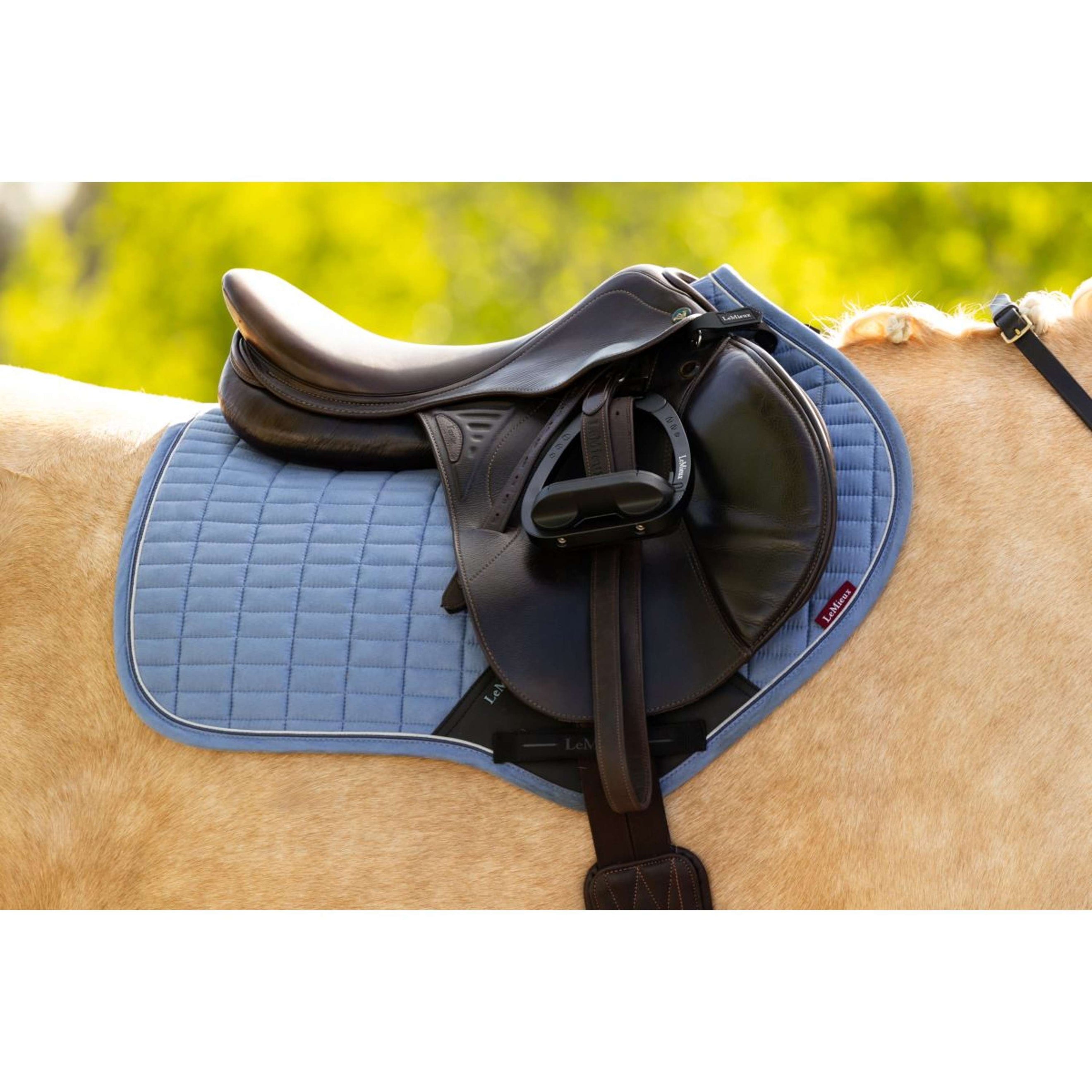 LeMieux Tapis de Selle Suede Close Contact Square de Saut Powder Blue LeMieux Tapis de Selle Suede Close Contact Square de Saut Powder Blue