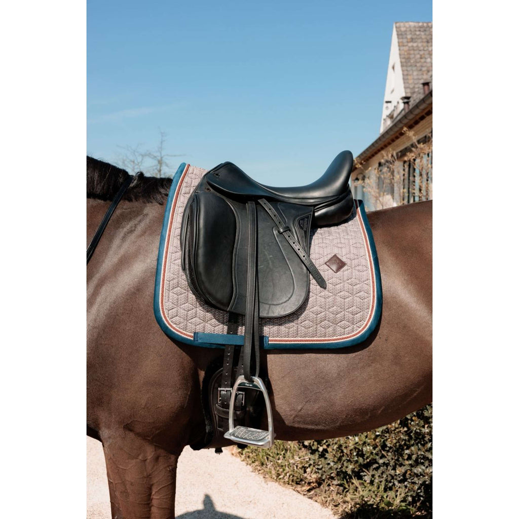 Kentucky Horsewear Tapis de Selle Pied-de-Poule Dressage Bordeaux/Marine