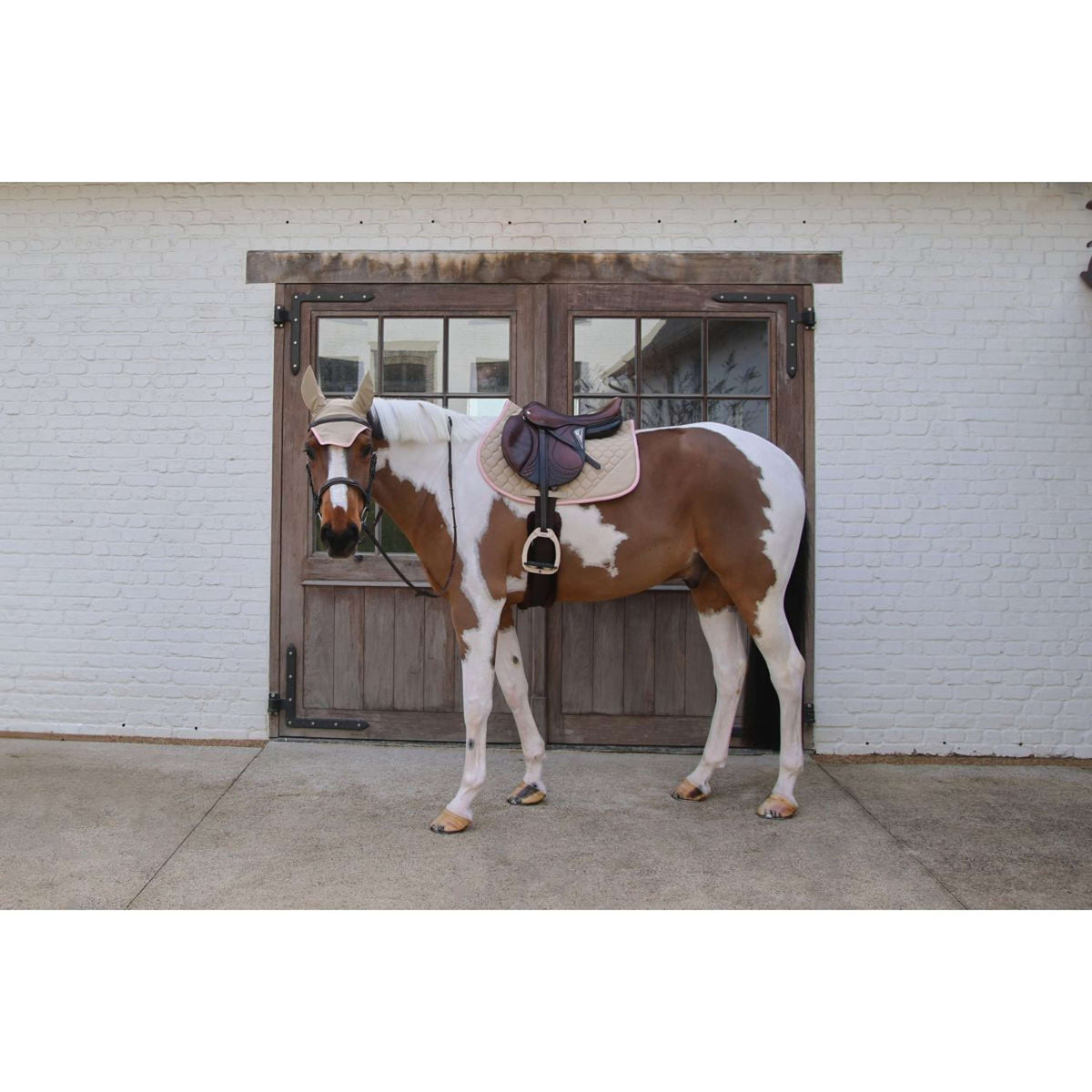 Kentucky Horsewear Tapis de Selle Softshell Onion Quilt de Saut Beige/Vieux Rose