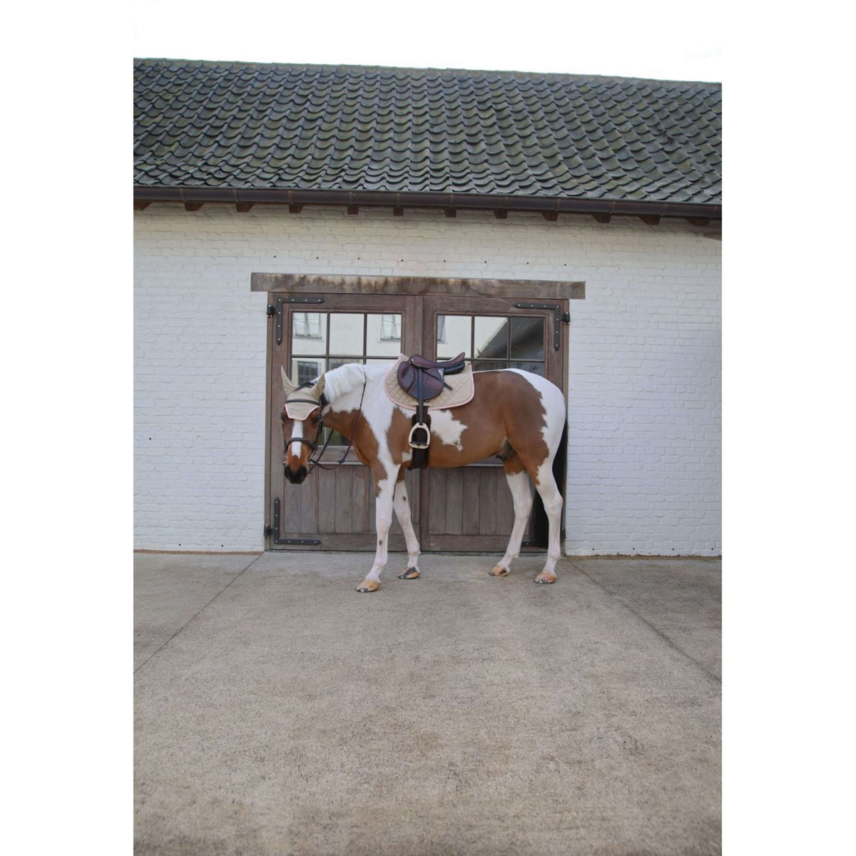 Kentucky Horsewear Tapis de Selle Softshell Onion Quilt de Saut Beige/Vieux Rose