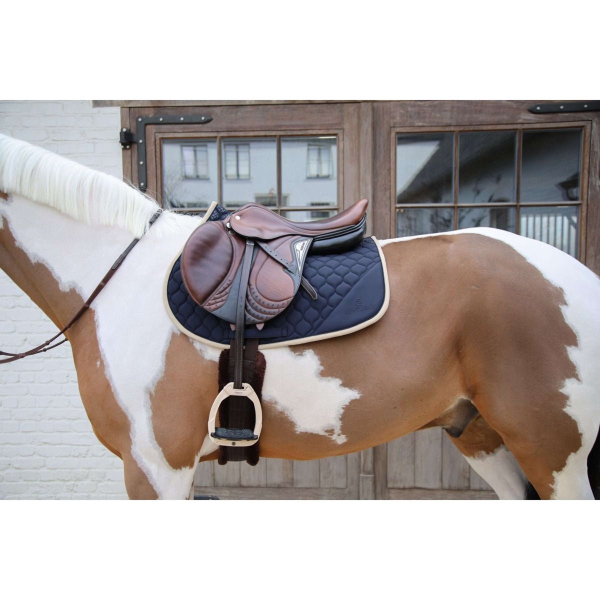 Kentucky Horsewear Tapis de Selle Softshell Onion Quilt de Saut Marin/Beige