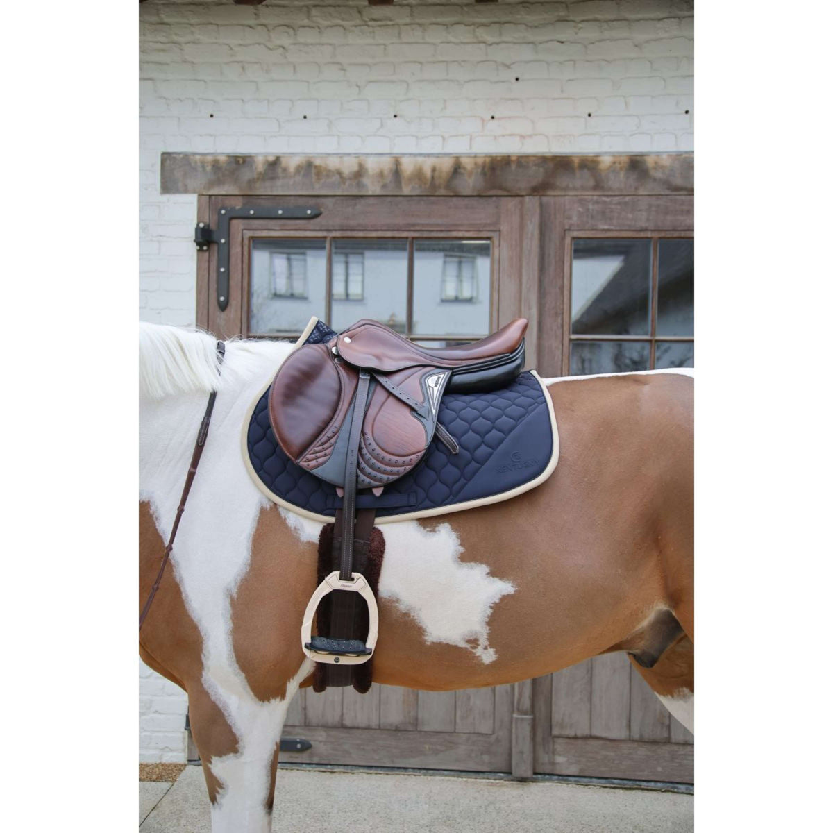 Kentucky Horsewear Tapis de Selle Softshell Onion Quilt de Saut Marin/Beige