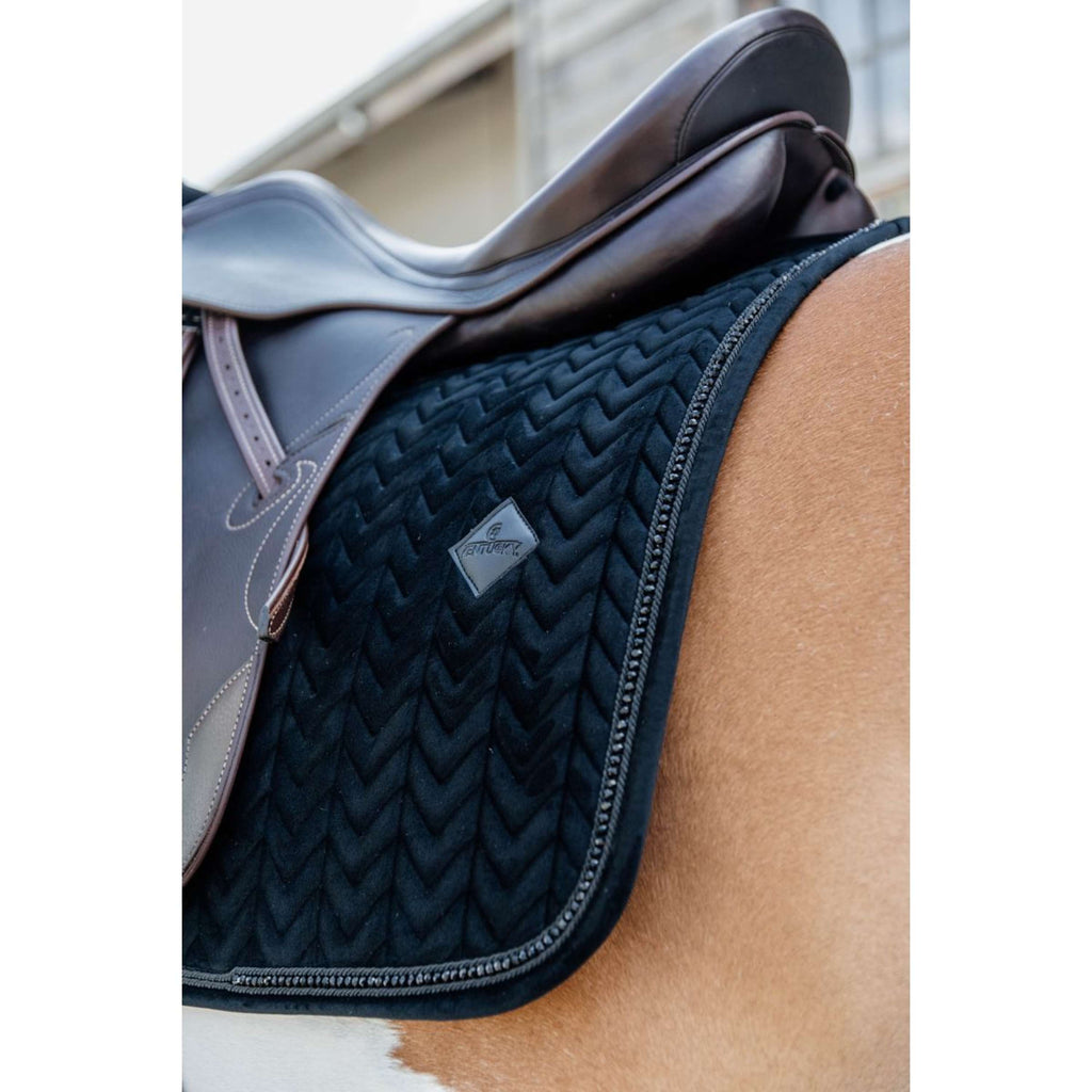 Kentucky Tapis de Selle velours Pearls Dressage Noir