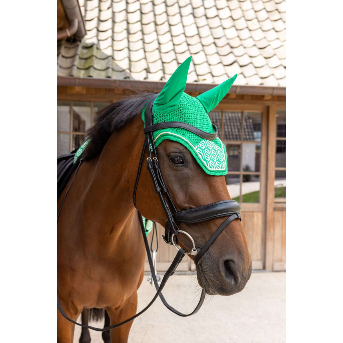 Kentucky Bonnet Anti-Mouches Wellington Velvet Maze Cipher Blanc/Vert