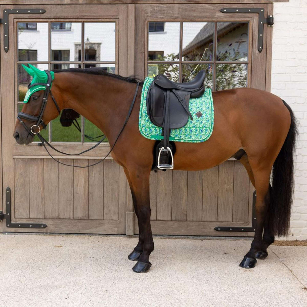 Kentucky Tapis de Selle Velvet Paisley Garden Dressage Vert/Marine