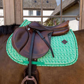 Kentucky Tapis de Selle Velvet Maze Cipher de Saut Blanc/Vert