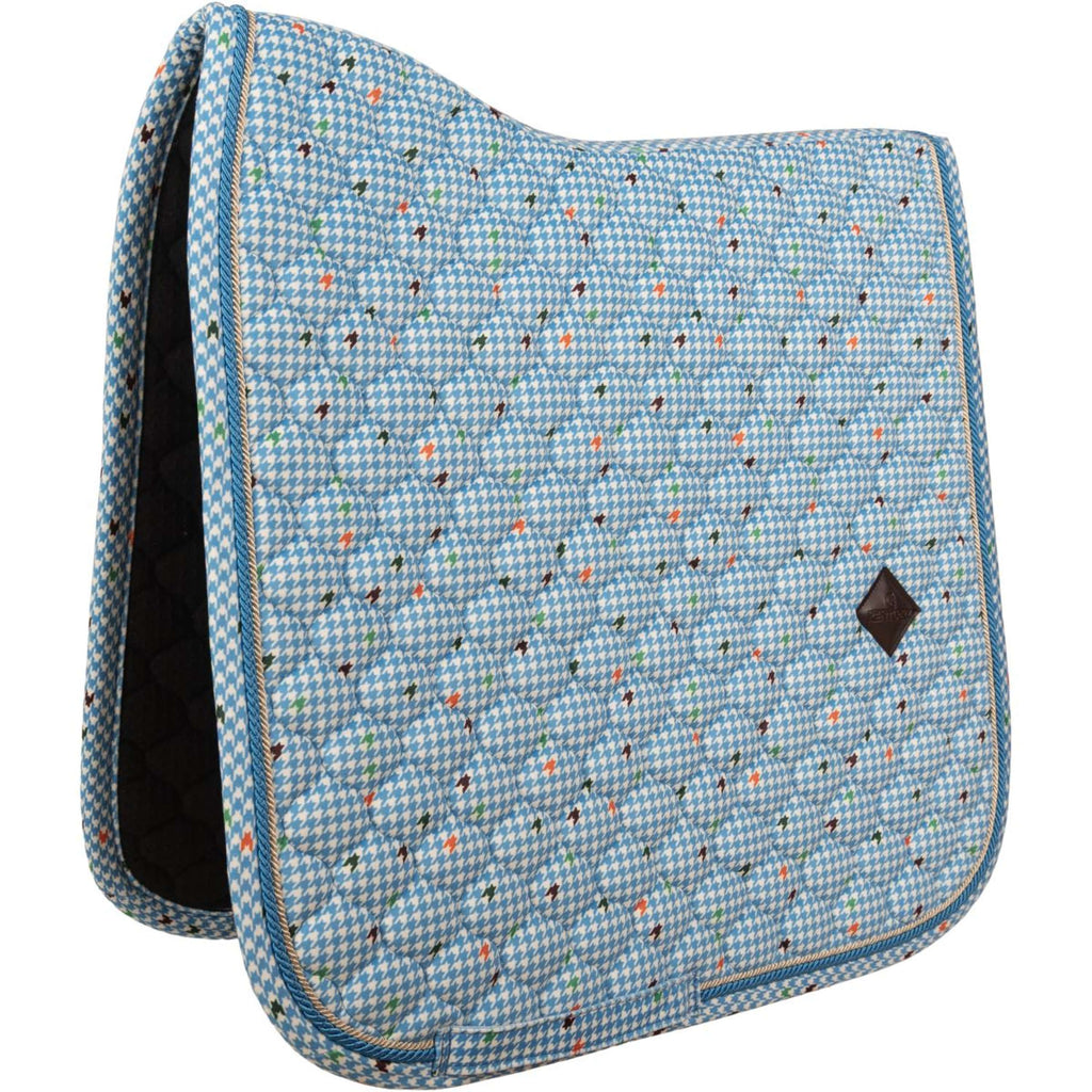 Kentucky Tapis de Selle Velvet Pied De Poule Dressage Marin