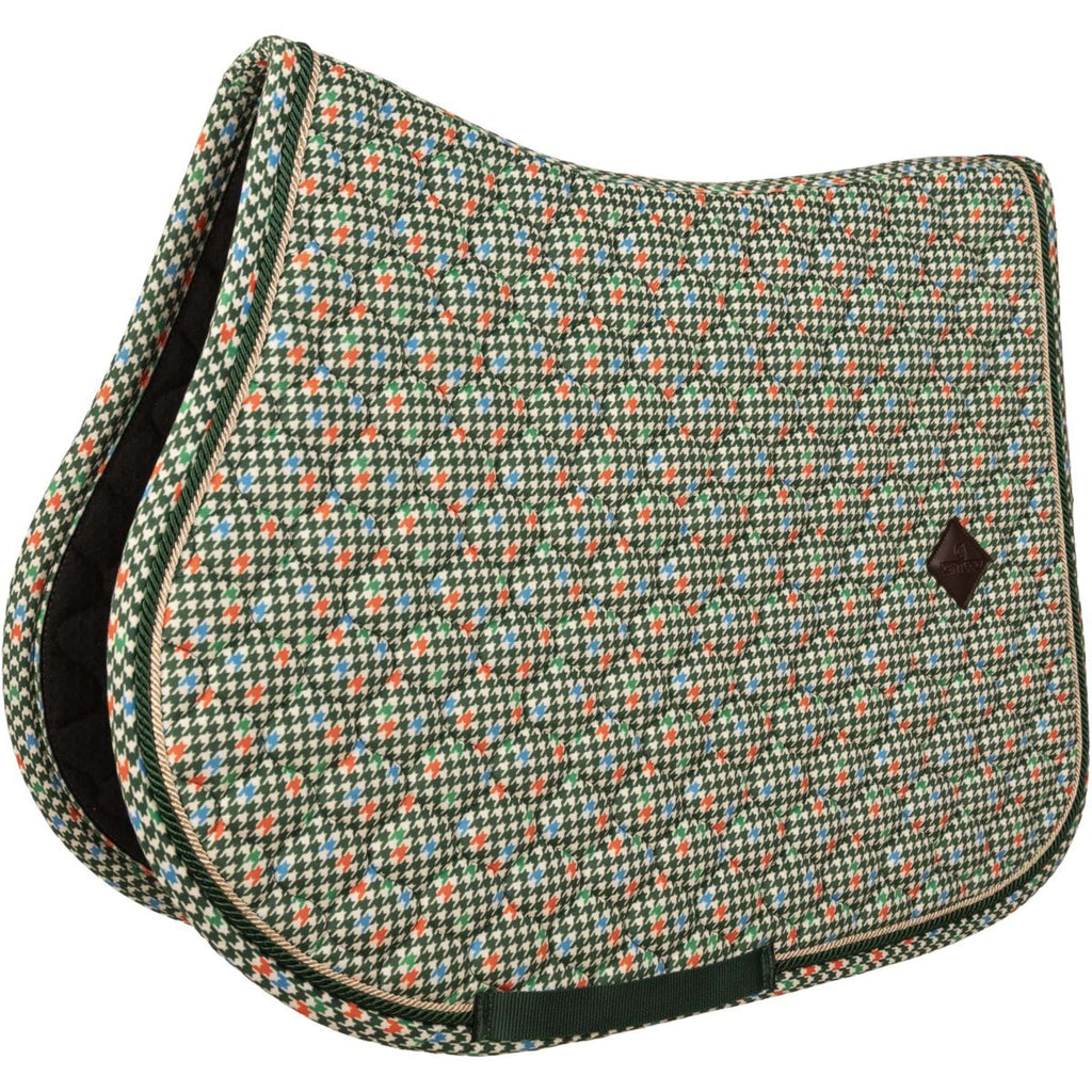 Kentucky Tapis de Selle Velvet Pied De Poule Vert foncé