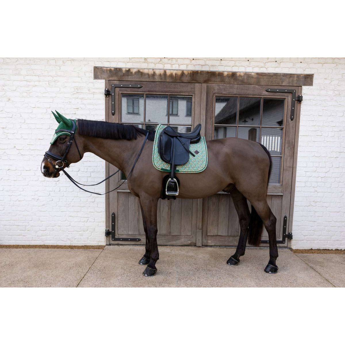 Kentucky Tapis de Selle Velvet Pied De Poule Dressage Vert foncé