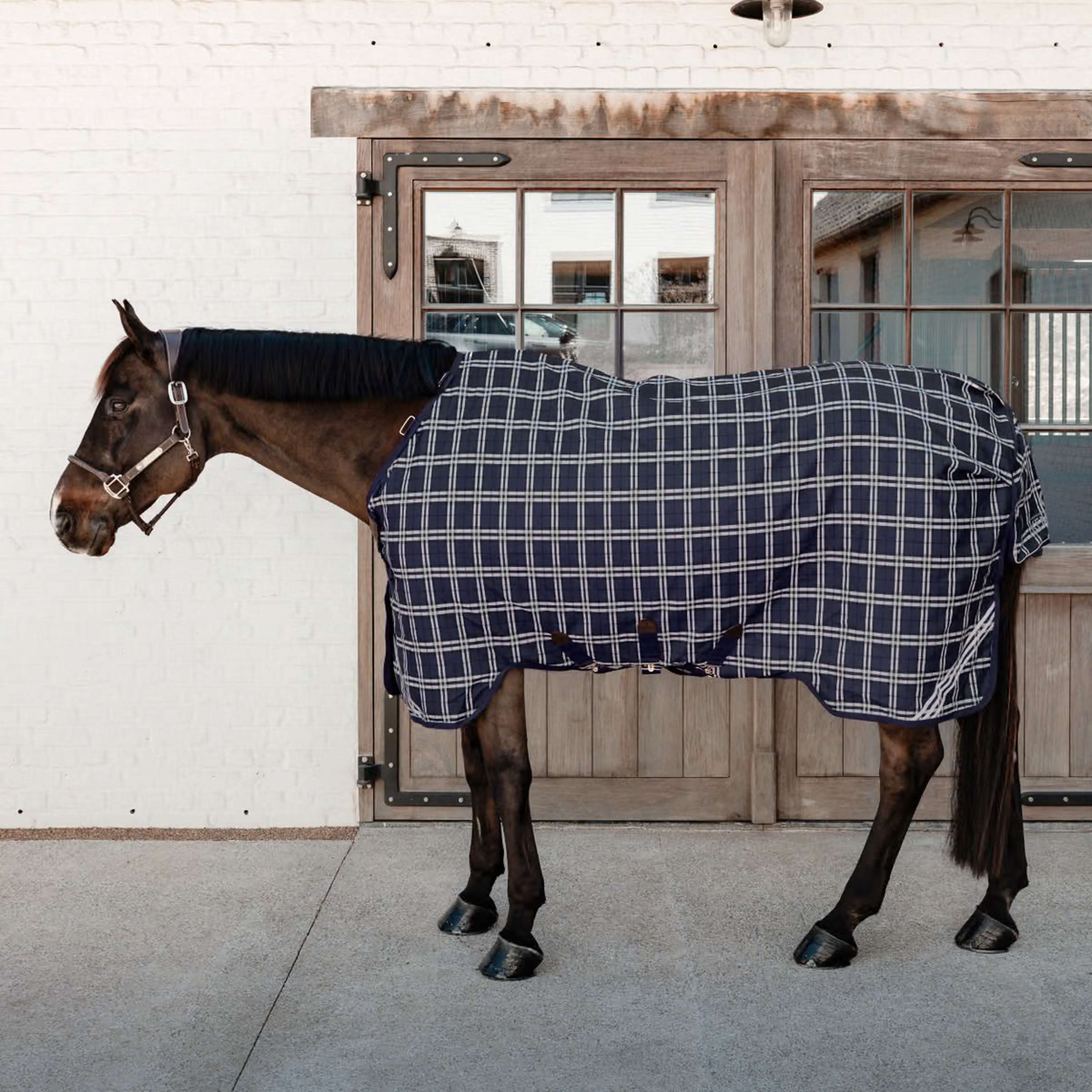 Kentucky Turnout Rug All Weather Waterproof Comfort 200g Navy Check