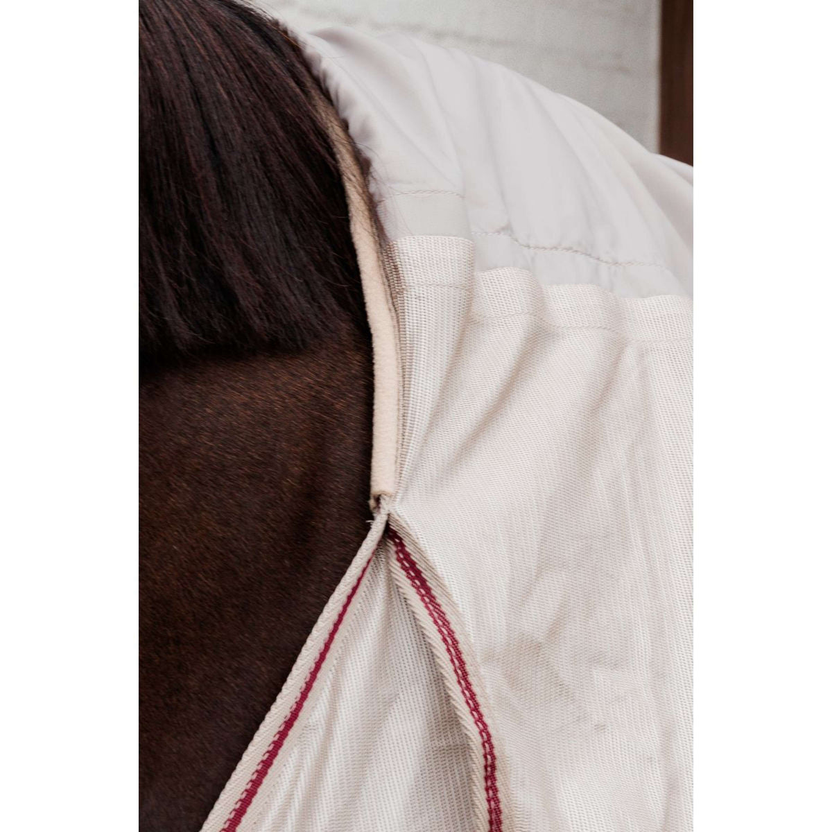 Kentucky Couverture Anti-Mouches Comfort Mesh Classic with Neck & Belly Cover Beige/Bordeaux