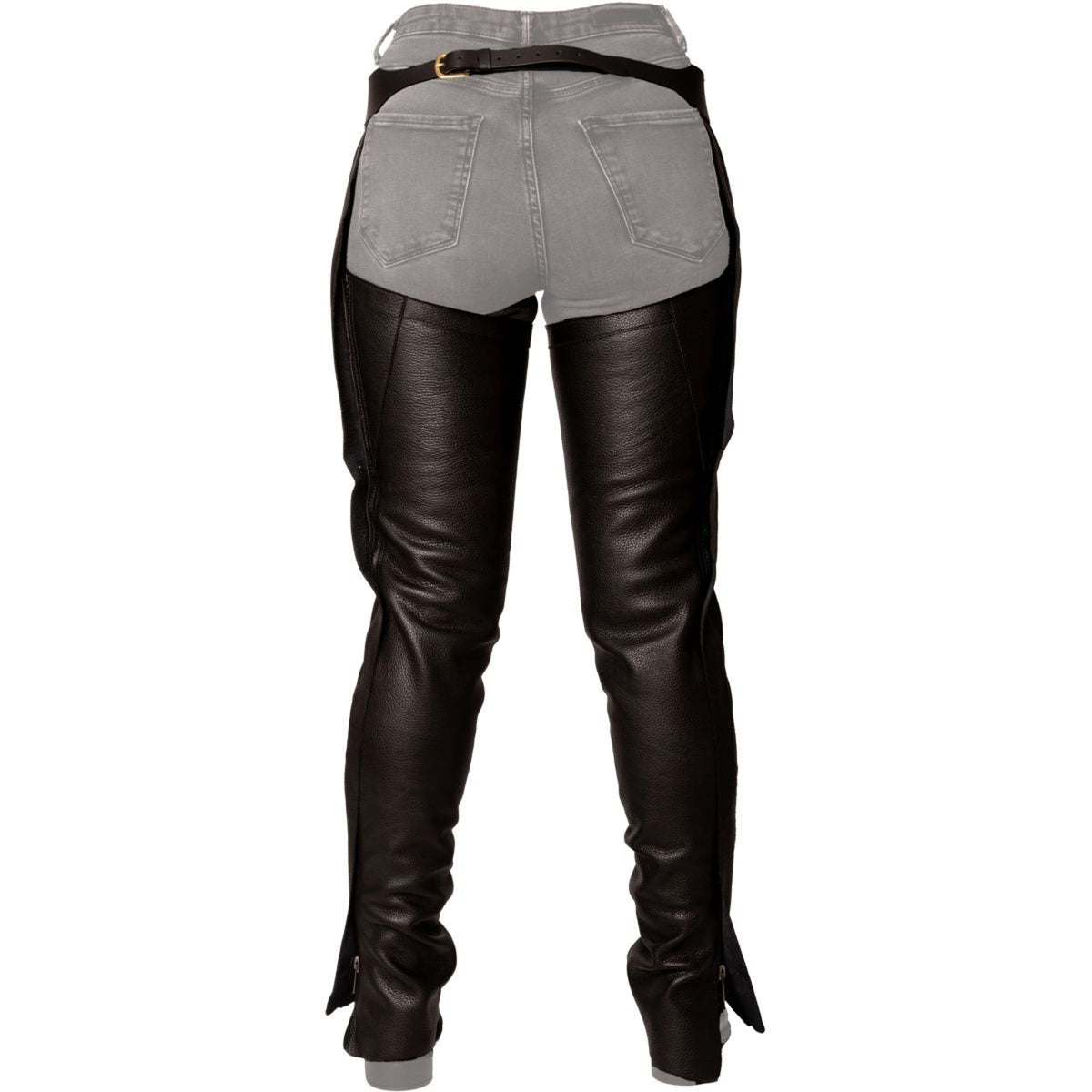 Dyon Longues Jambières en Cuir Standard Noir