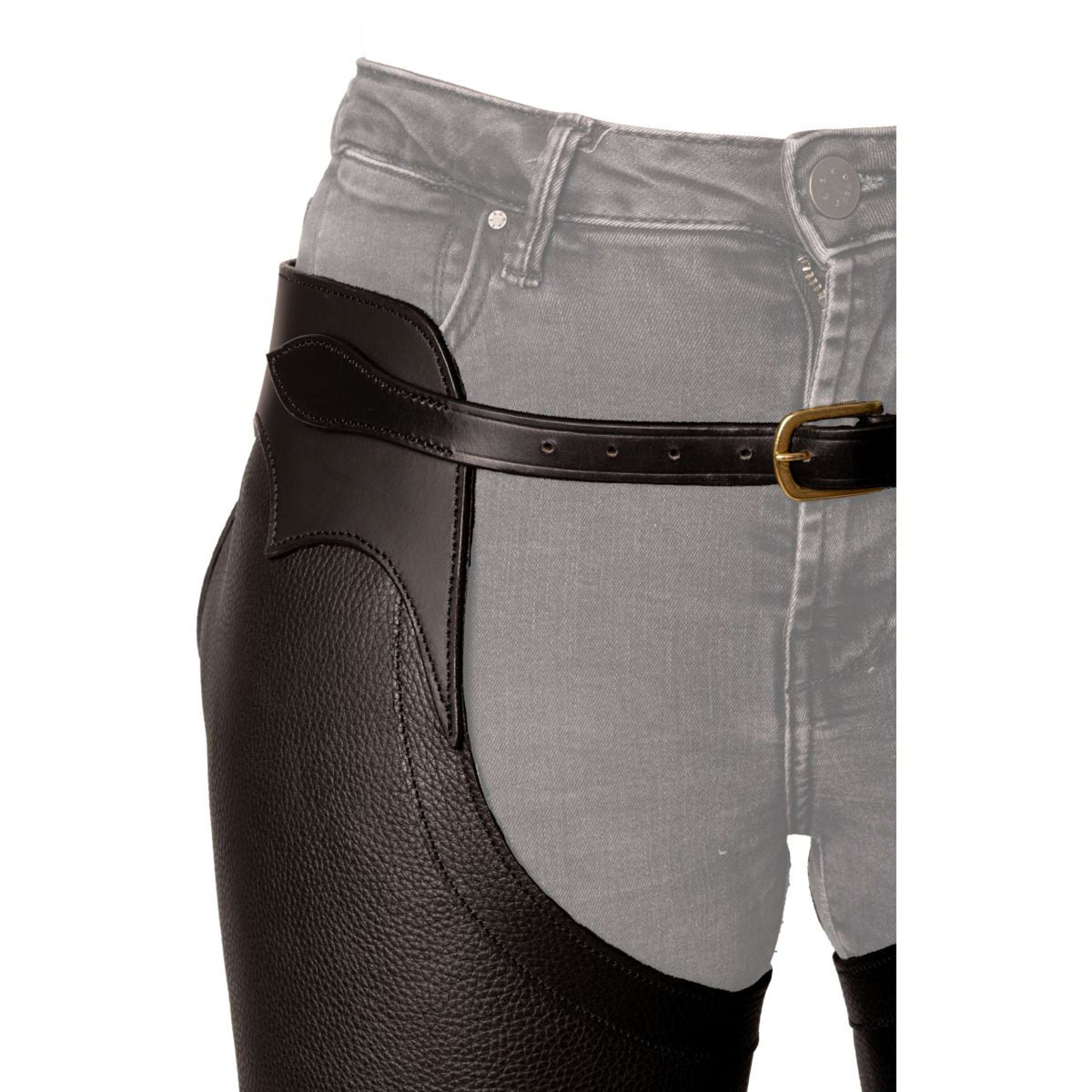 Dyon Longues Jambières en Cuir Standard Noir