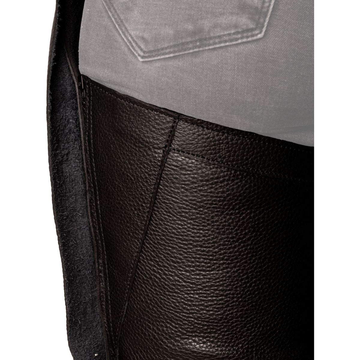Dyon Longues Jambières en Cuir Standard Noir