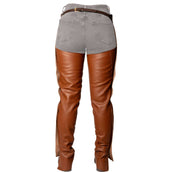 Dyon Longues Jambières en Cuir Standard Cognac