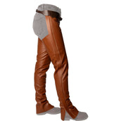 Dyon Longues Jambières en Cuir Standard Cognac
