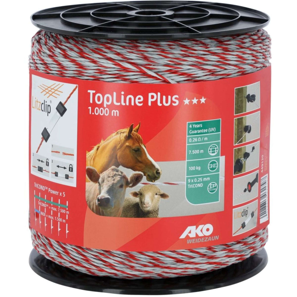 Ako Fil de Clôture Topline Plus Blanc/Rouge