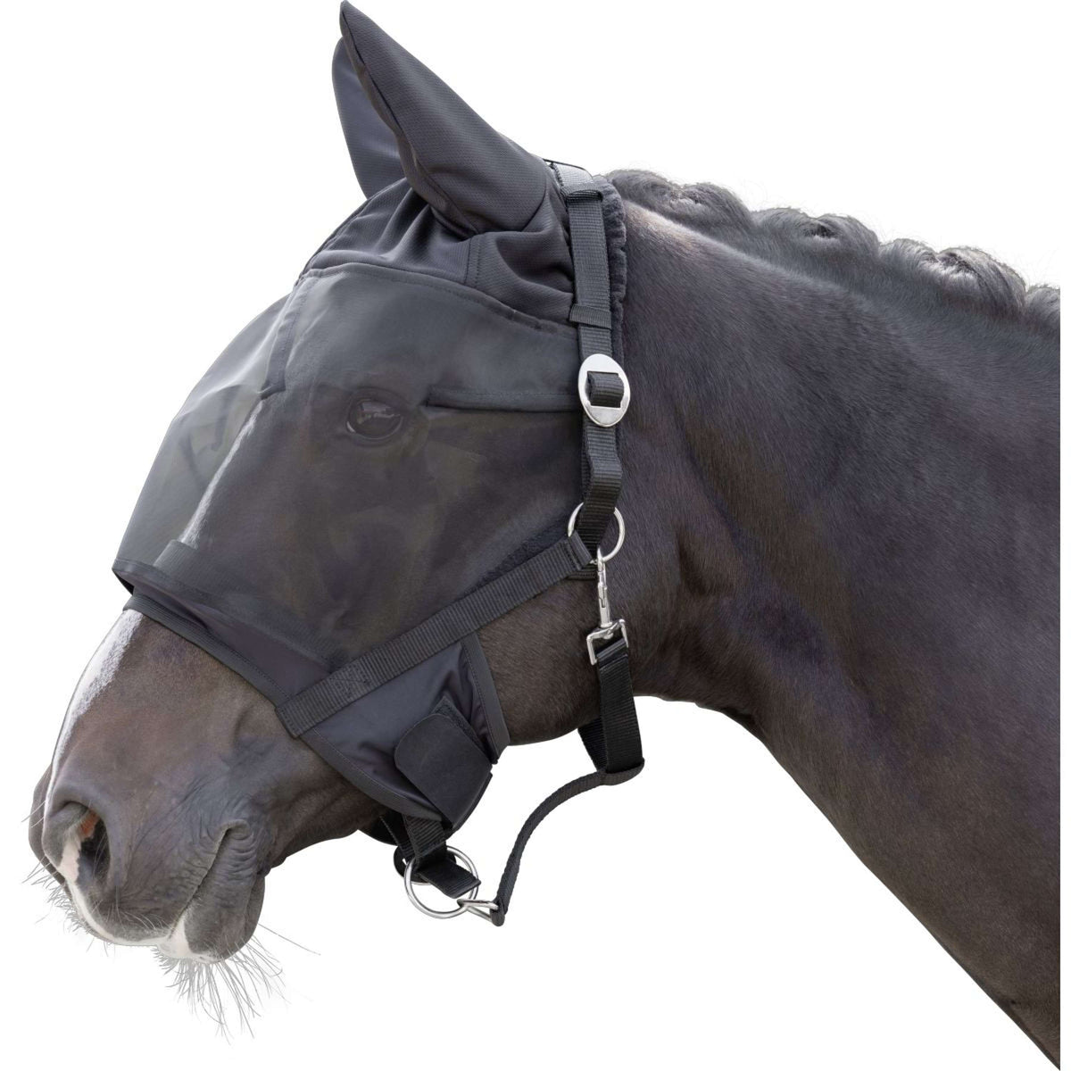 Kerbl Licol avec Masque Anti-mouches Noir