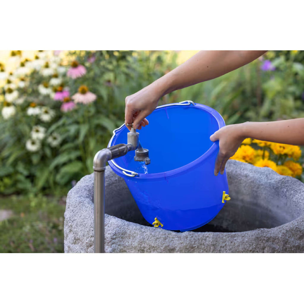Kerbl Abreuvoir-Seau Avicole avec 4 abreuvoirs à tétine Bleu
