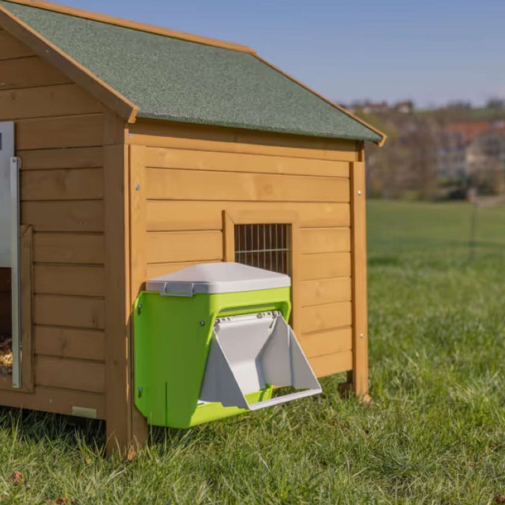 Kerbl Distributeur Automatique de Nourriture avec Clapet de Protection Vert