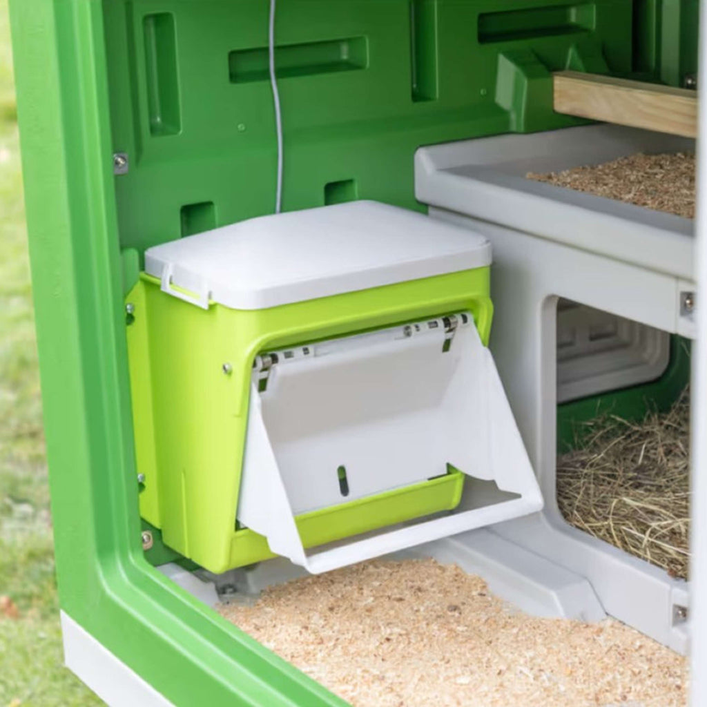 Kerbl Distributeur Automatique de Nourriture avec Clapet de Protection Vert