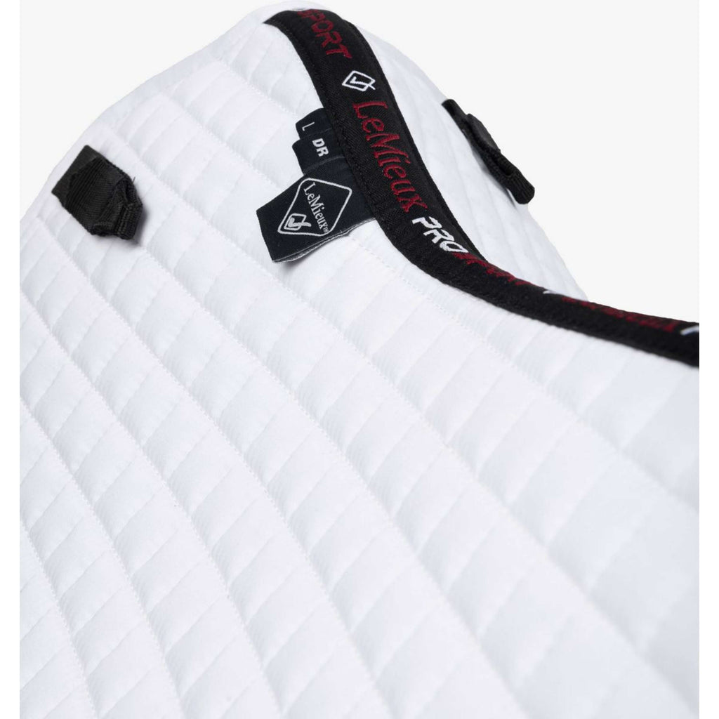 LeMieux Tapis de Selle Prosport Plain Square D-Ring Dressage Blanc