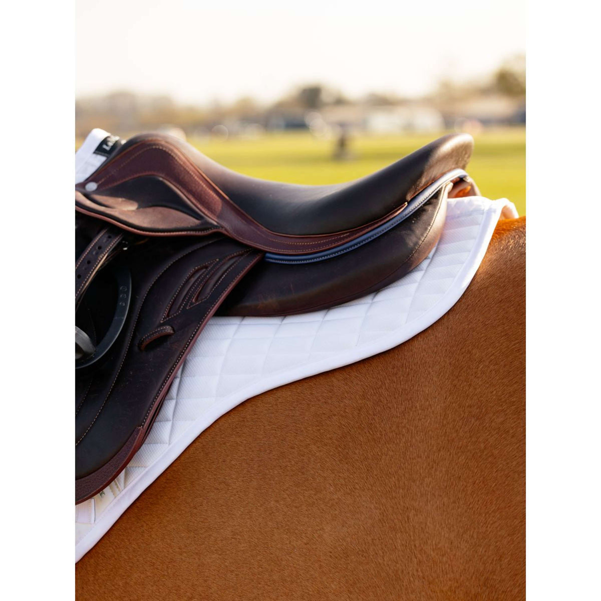 LeMieux Tapis de Selle Self-Cool Half Square Close Contact Blanc