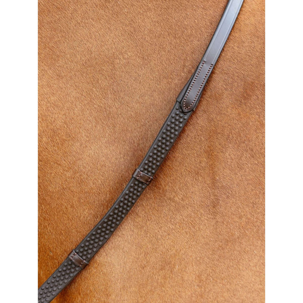 LeMieux Rênes Soft Rubber with Stoppers Havana/Brass