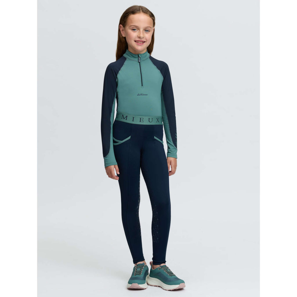 LeMieux Legging d'Équitation Kids Full Grip Navy/Aloe