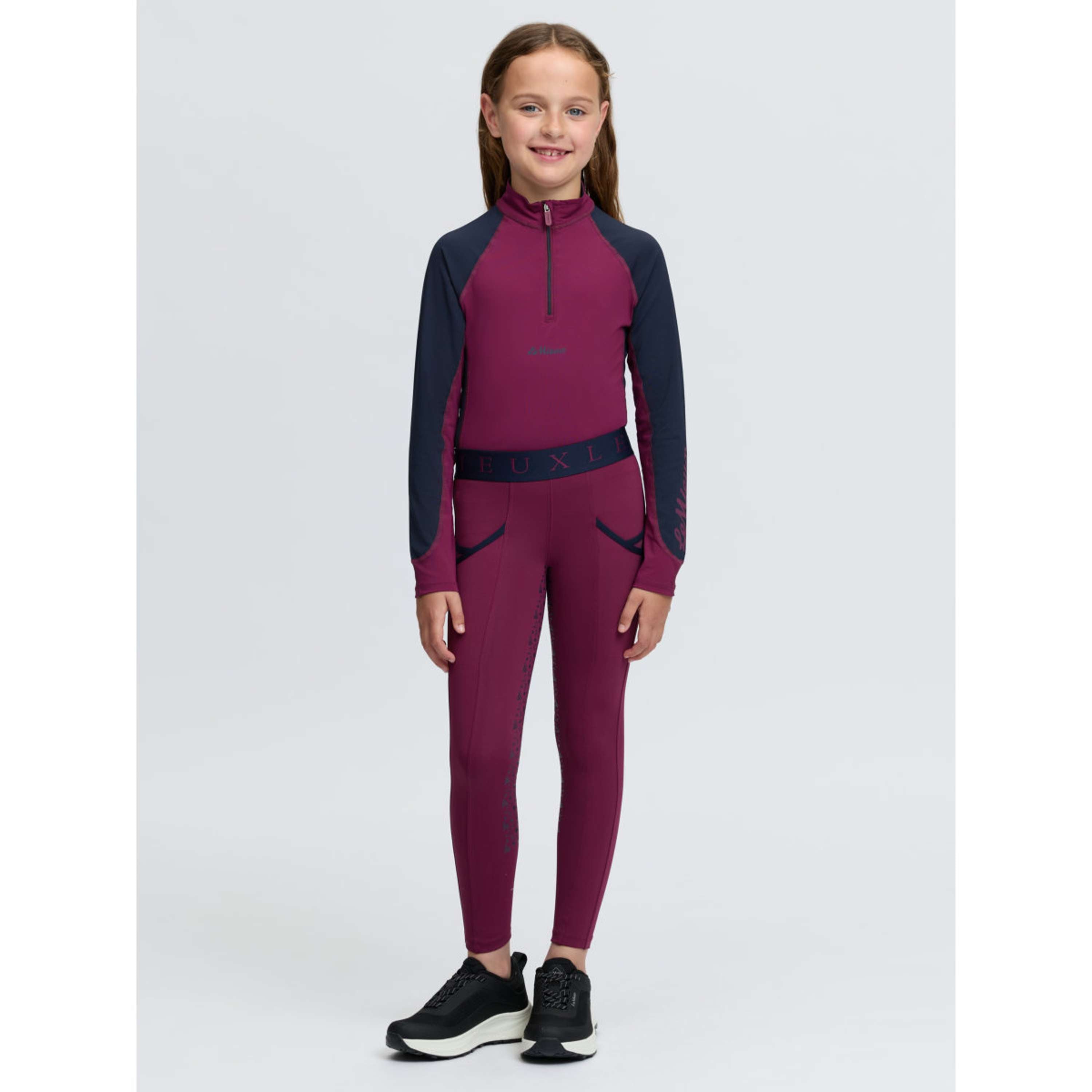 LeMieux Legging d'Équitation Kids Full Grip Blackberry