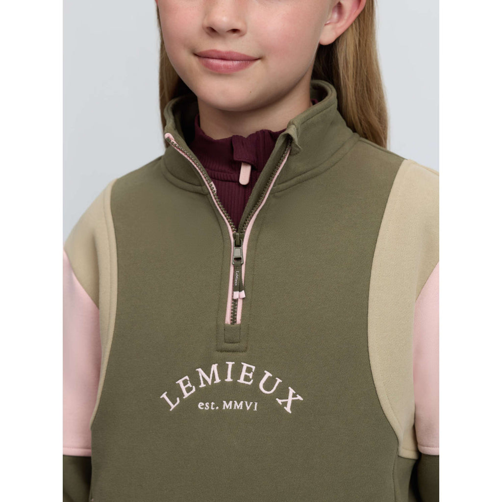 LeMieux Pull Viola Quarter Zip Kids Willow Green