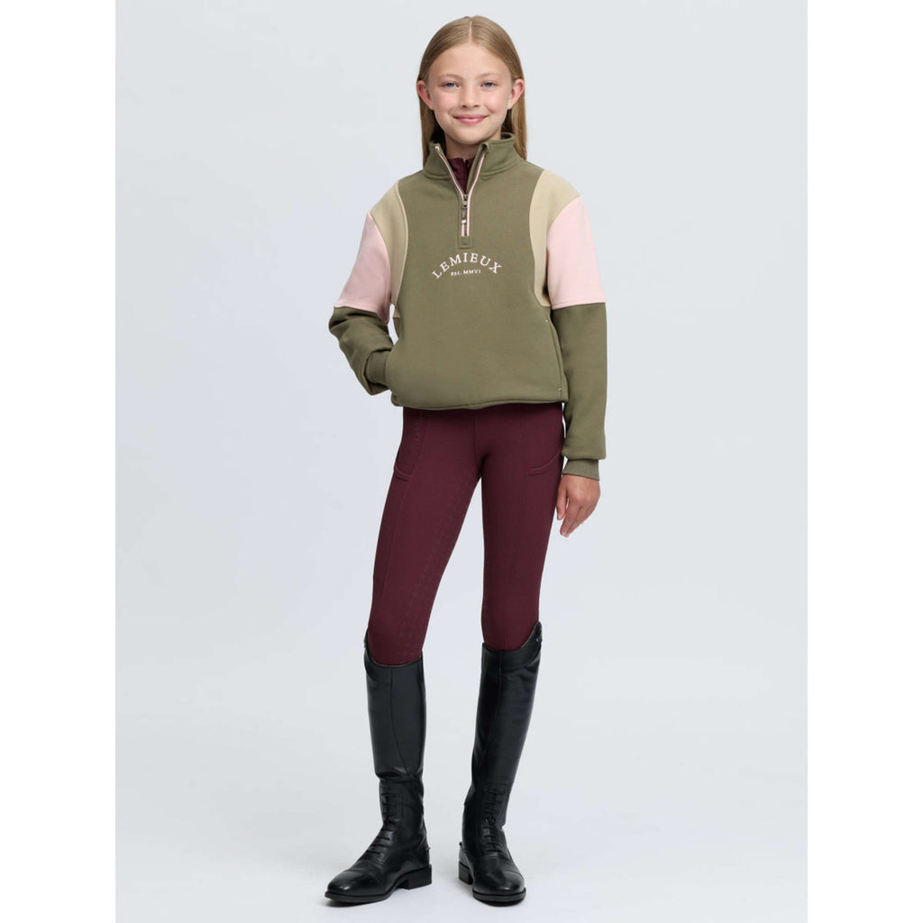LeMieux Pull Viola Quarter Zip Kids Willow Green