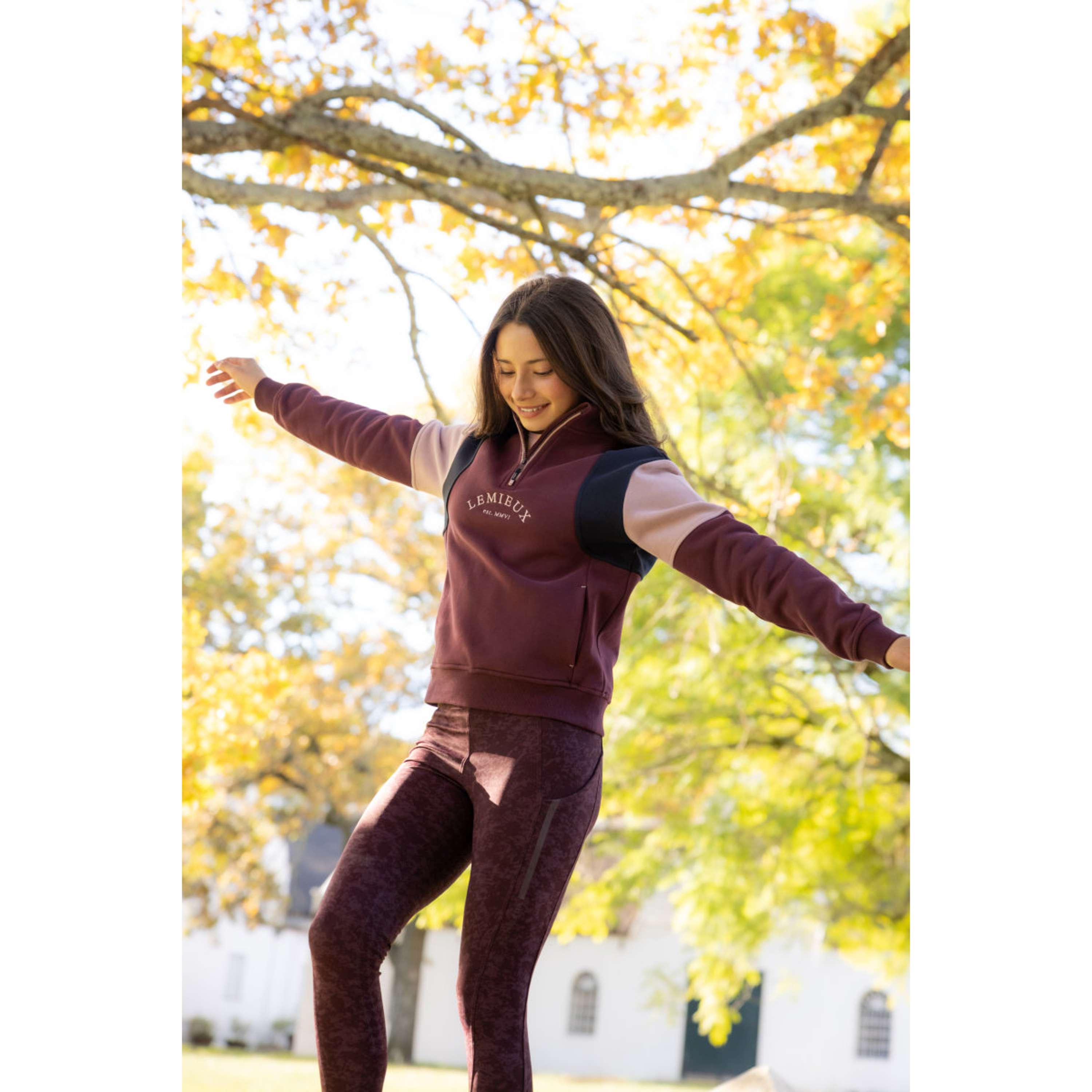 LeMieux Pull Viola Quarter Zip Kids Bramble