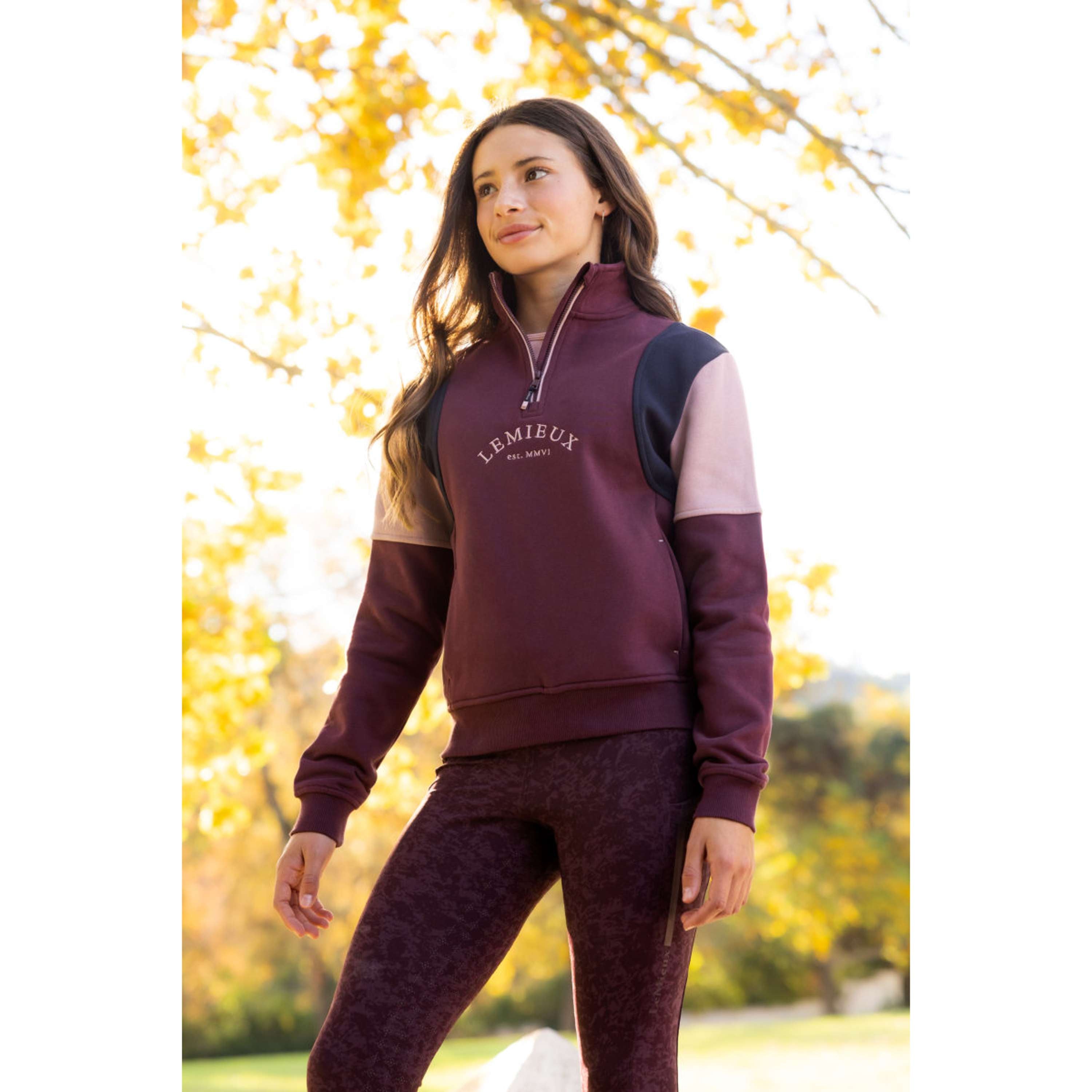 LeMieux Pull Viola Quarter Zip Kids Bramble