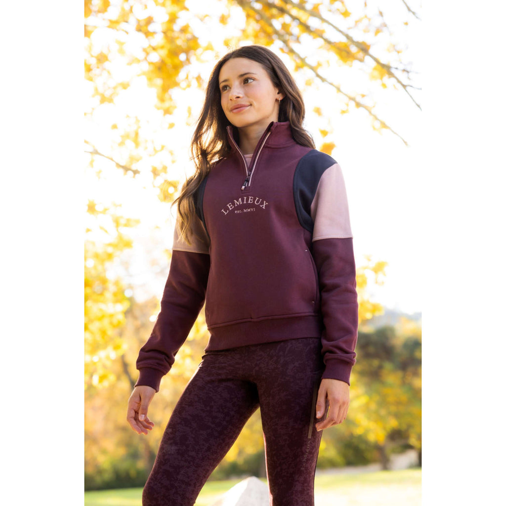 LeMieux Pull Viola Quarter Zip Kids Bramble